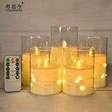 5pcs Acrylic flameless LED candles with string light