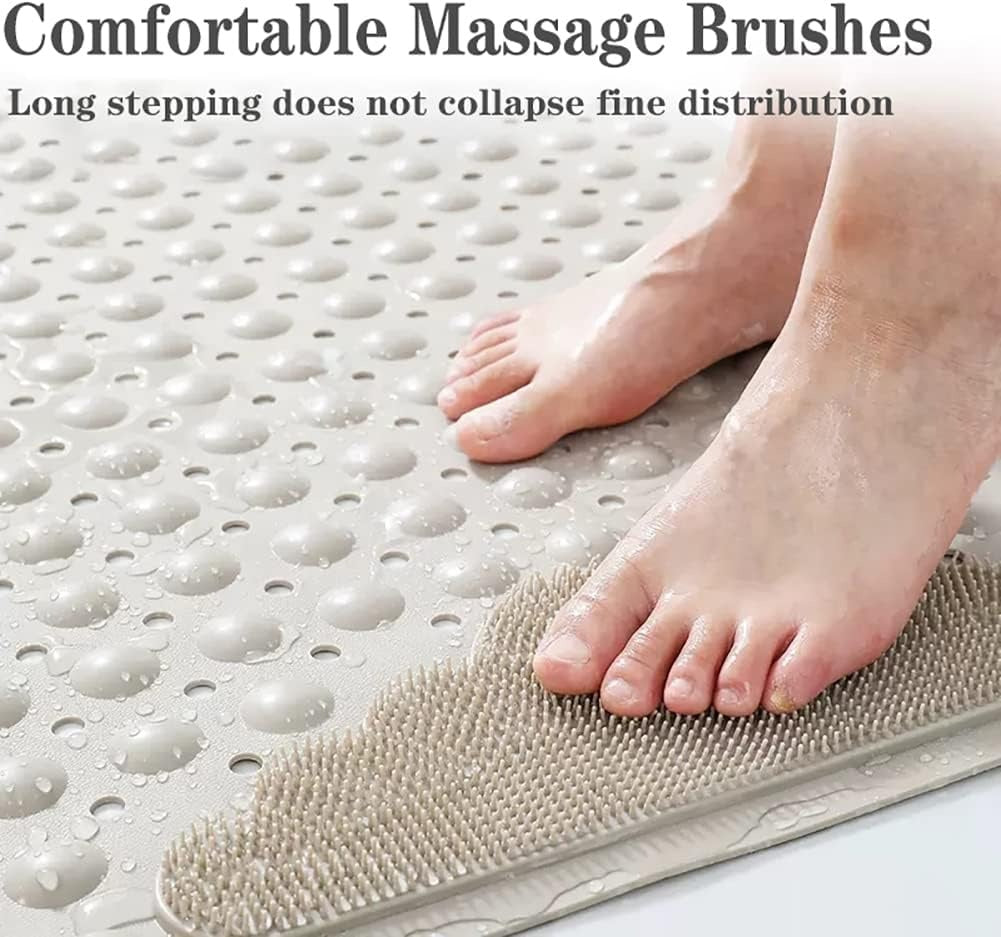 Non Slip Shower Mat with Foot Massage Area, 50 x 80 cm,