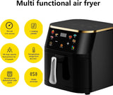 10L Large Digital Air Fryer Oven,7 in1 Multifunctional Touch Screen Presets Fry,Auto Shutoff,Hot air convection for Healthy Oil-Free Cooking,Black Stainless Steel Air fryer