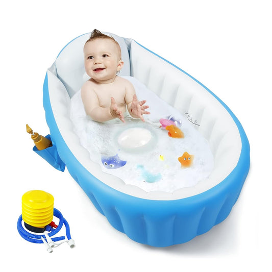 Portable Travel Baby Infant Bath Tub Toddler Bathtub with Air Pump
