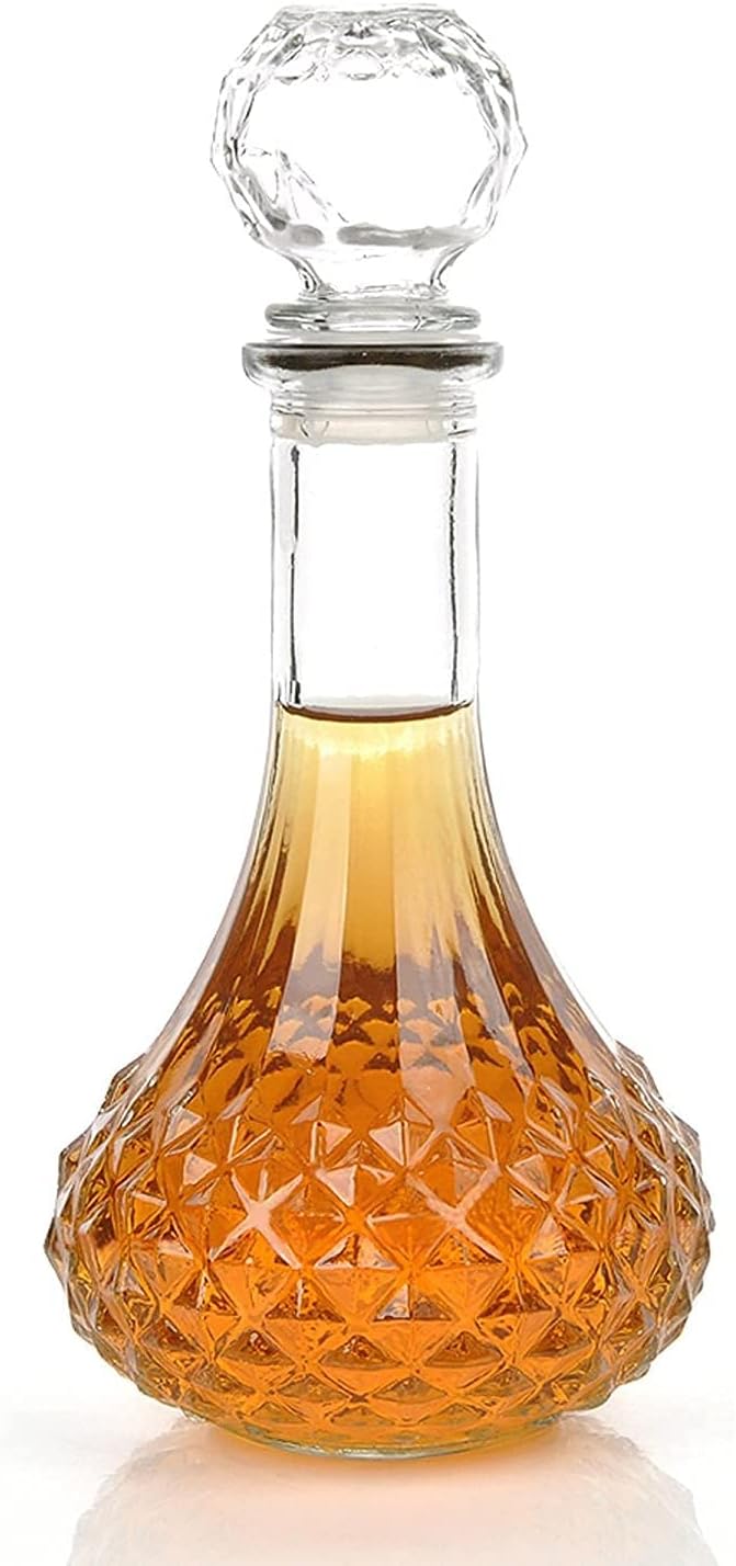 1L Thick glass whisky bottle with air tight Tot cork