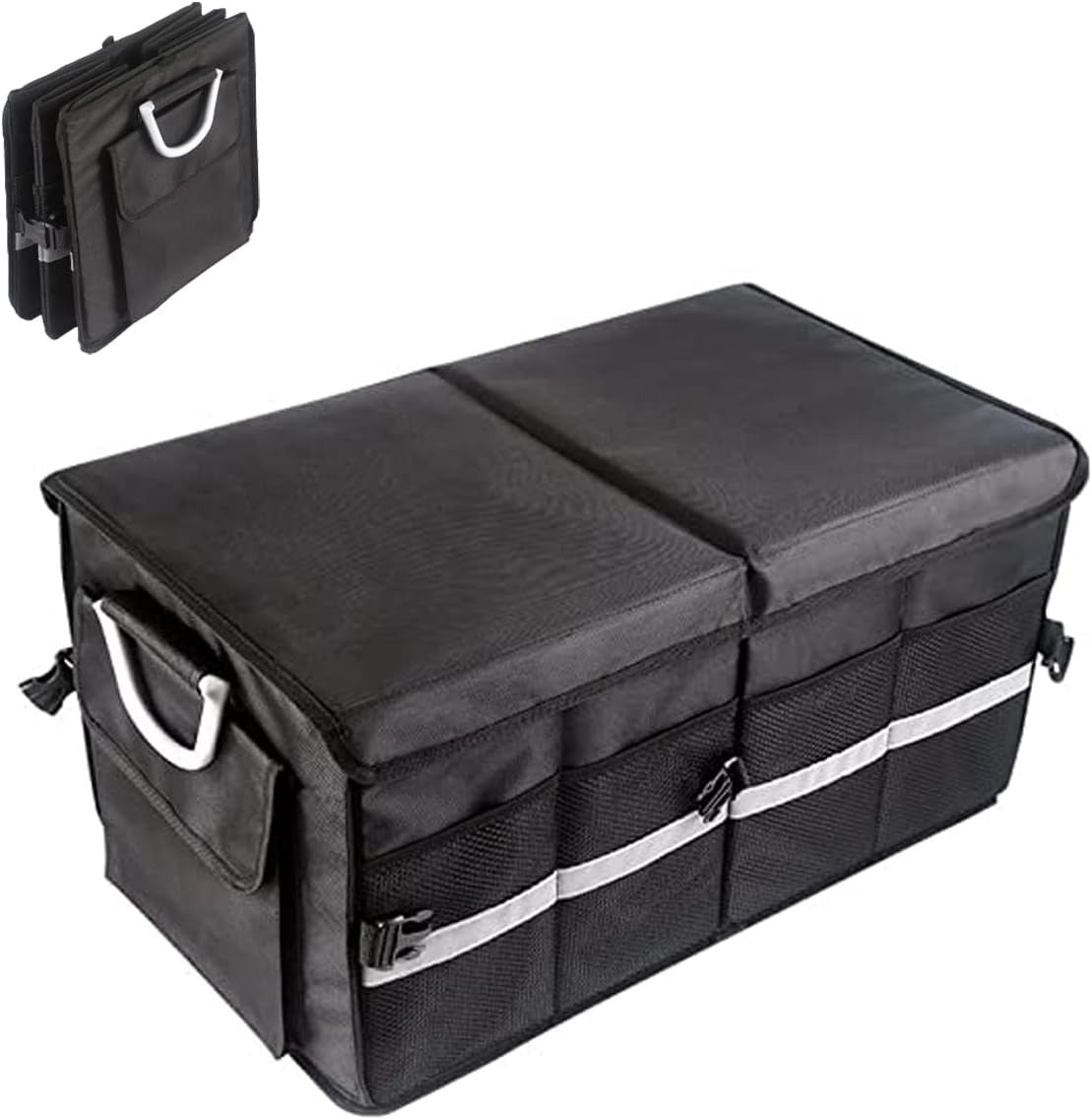 Large capacity car boot organizer with compartments