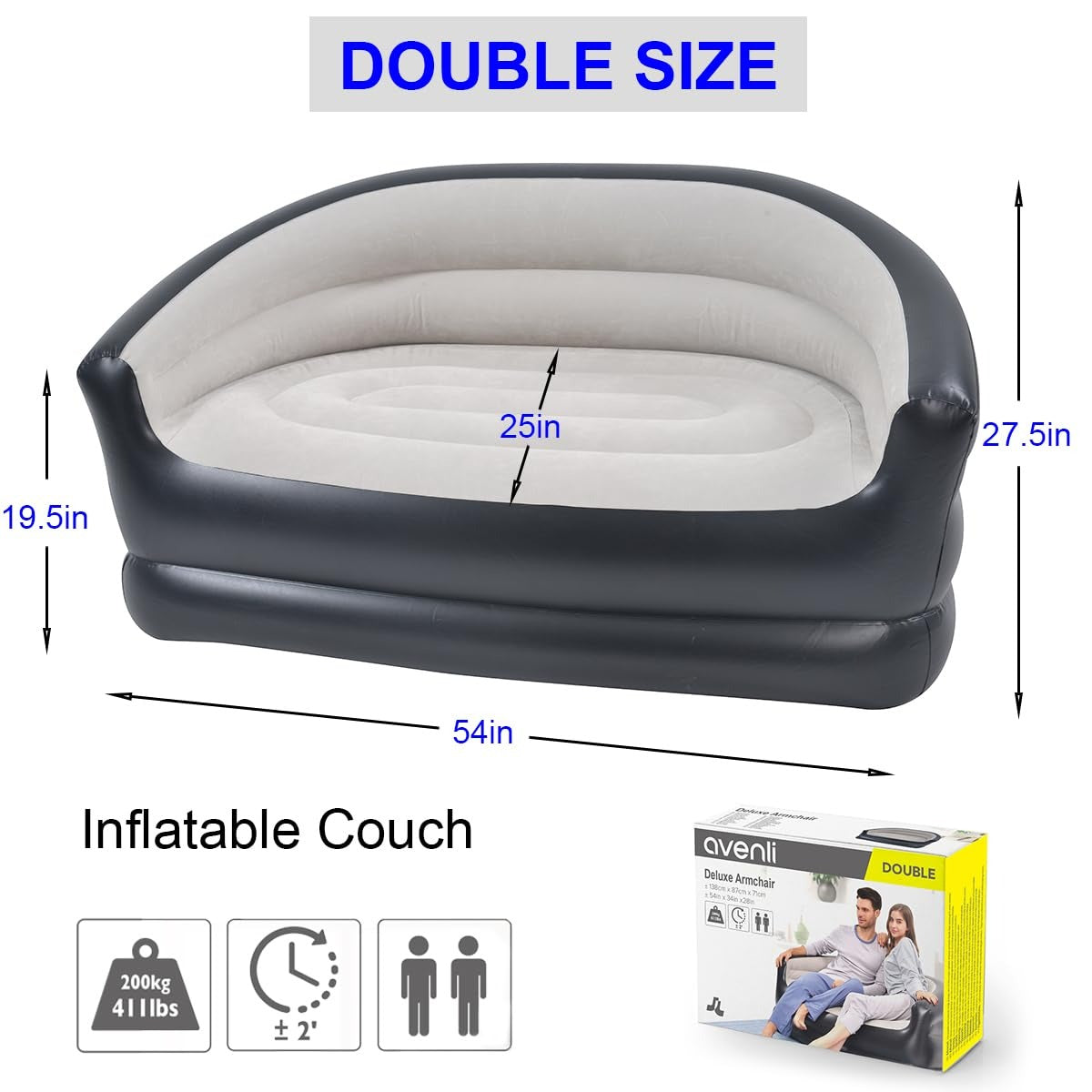 Inflatable Couch for Indoor or Outdoor