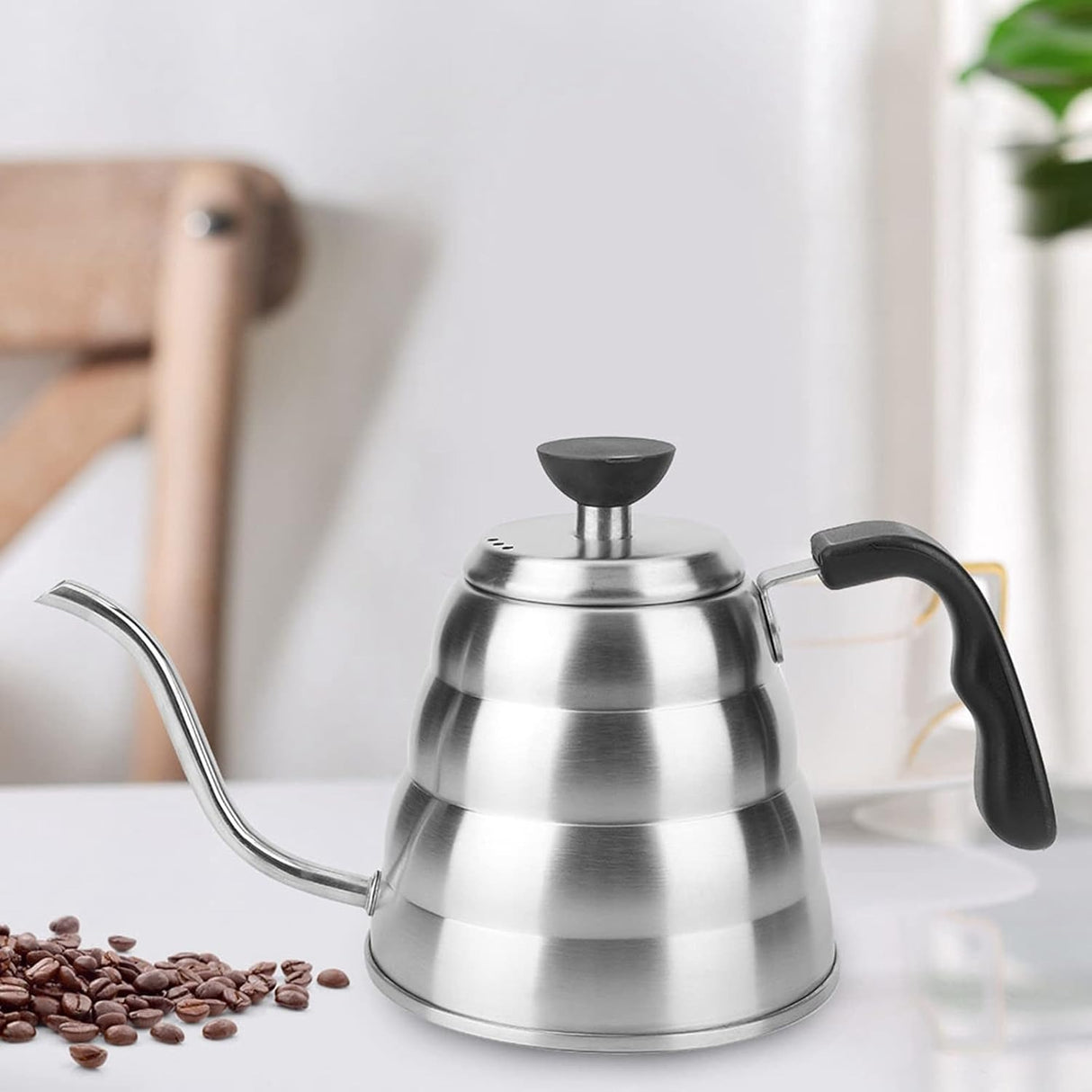 Gooseneck Coffee Drip Pot 1.2L Stainless Steel Hand Drip Coffee Tea Kettle with Non Slip Handle for