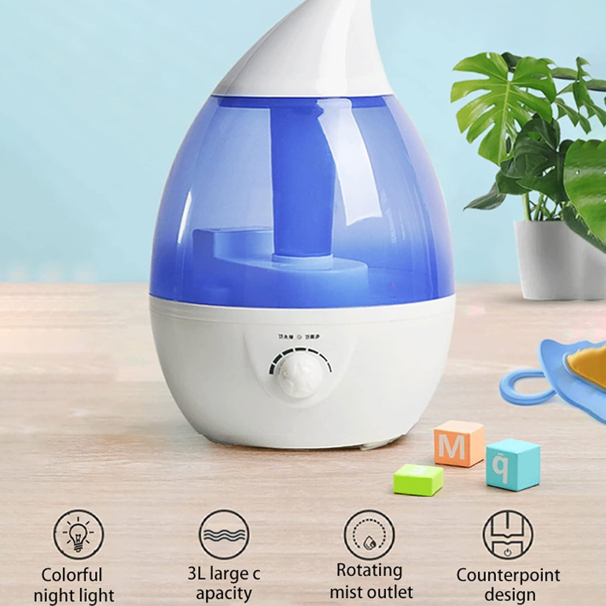 Essential Oil Diffuser, Ultrasonic Humidifier 2.6l Ultrasonic Aroma Air Humidifier