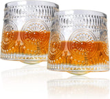 Crystal Dancing Revoving Whiskey Glasses 6pcs- 310 ml Bar Glass for Drinking Bourbon, Whisky, Scotch, Cocktails, Cognac- Old Fashioned Cocktail Tumblers