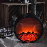 Electric/USB Operated Portable Artificial Led Round Fireplace Ornament for Home Decoration