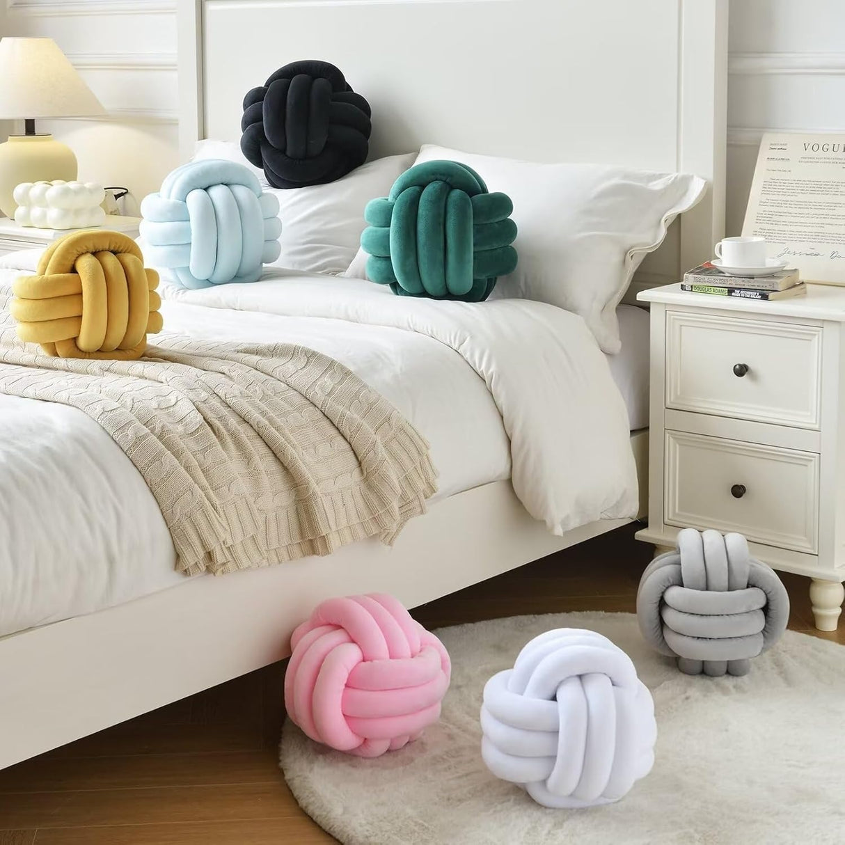 Soft Knot Pillow Ball, Aesthetic Knot Ball Pillows Decorative Throw Pillows