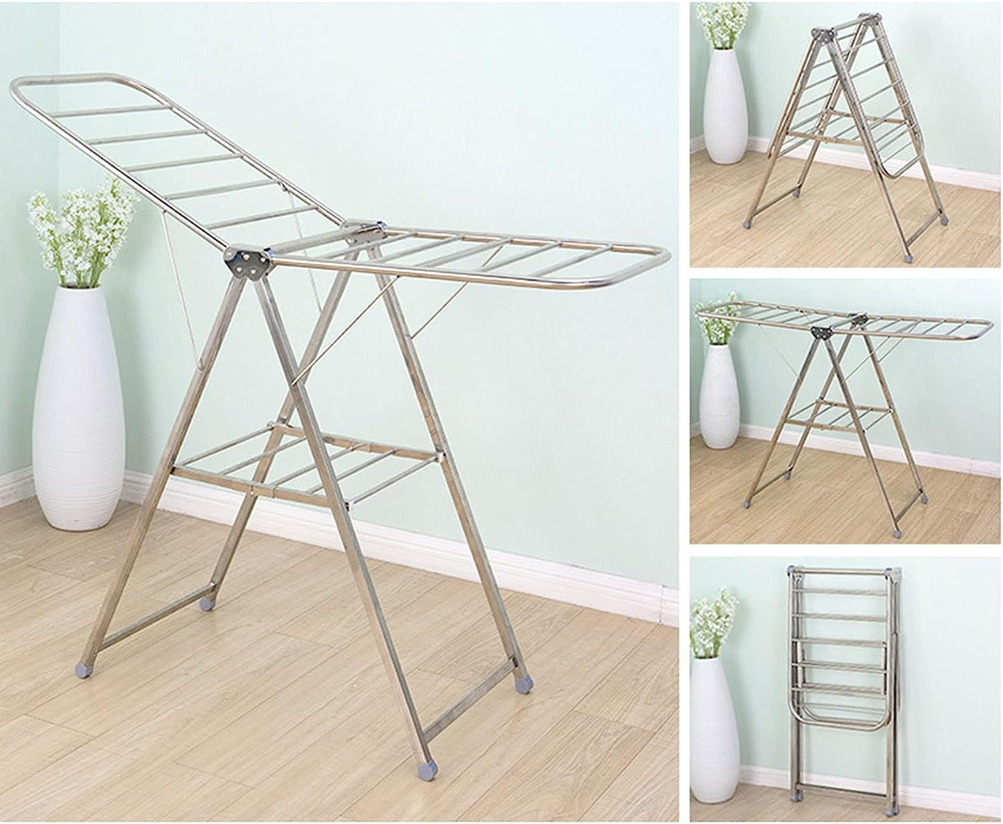 Clothes Foldable, Laundry Drying Rack for Indoor Outdoor