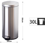 Danny Home 30-Liter Stainless Steel Trash Can with Lid and Pedal