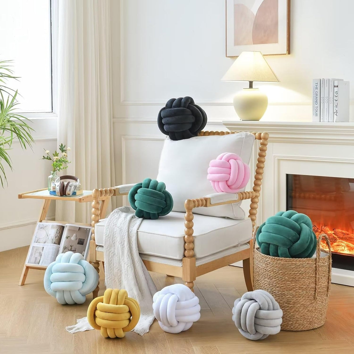 Soft Knot Pillow Ball, Aesthetic Knot Ball Pillows Decorative Throw Pillows