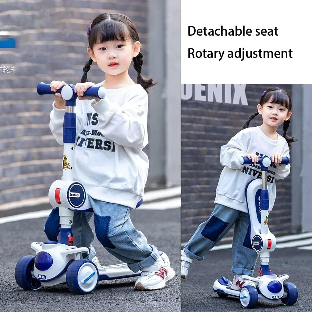 3 Wheeled Scooter for Kids, 2-in-1 Sit Stand Child Toy Kick Scooters