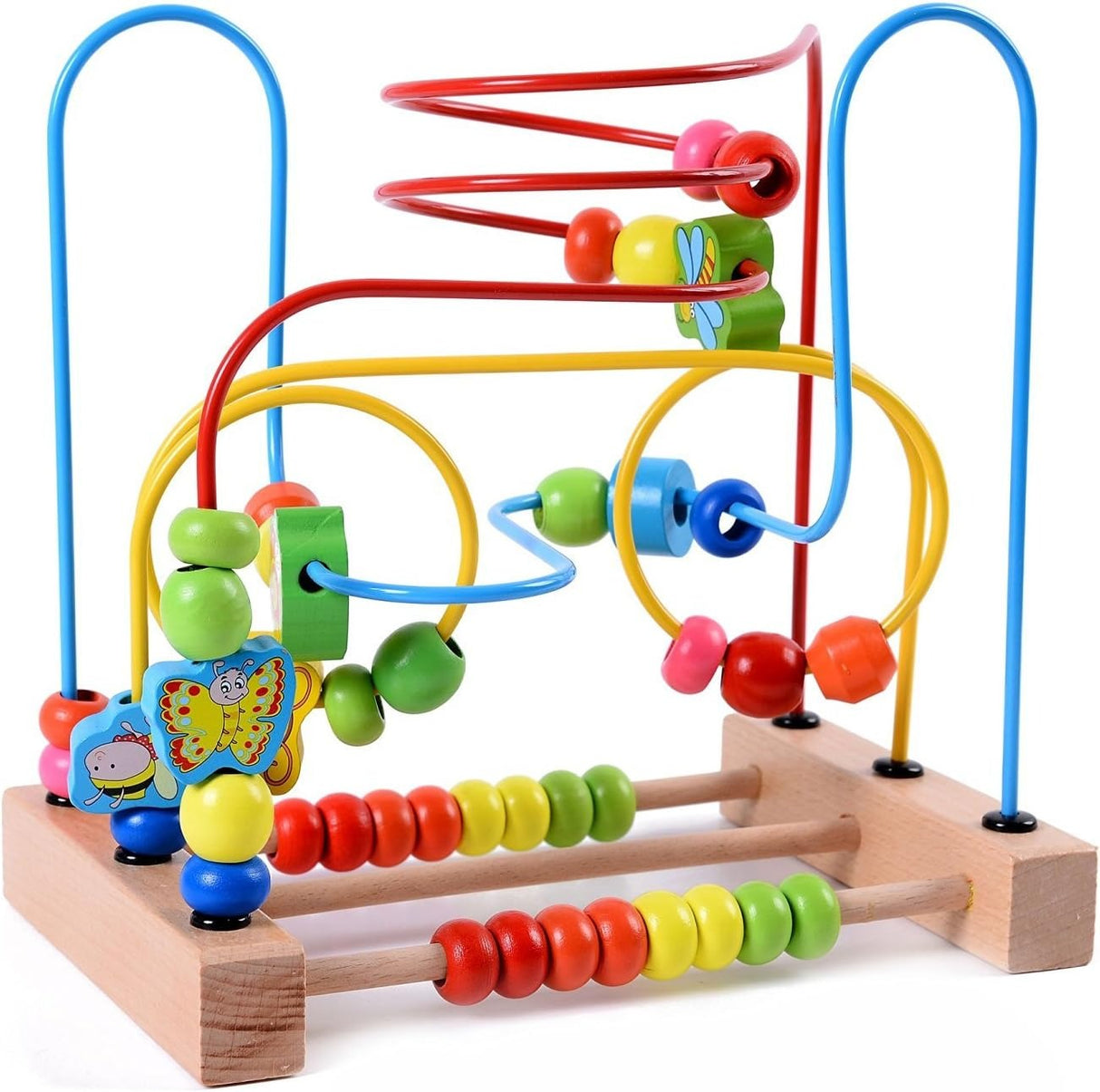 Wooden Baby Toddler Toys Circle First Bead Maze for Boys Girls