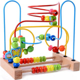 Wooden Baby Toddler Toys Circle First Bead Maze for Boys Girls