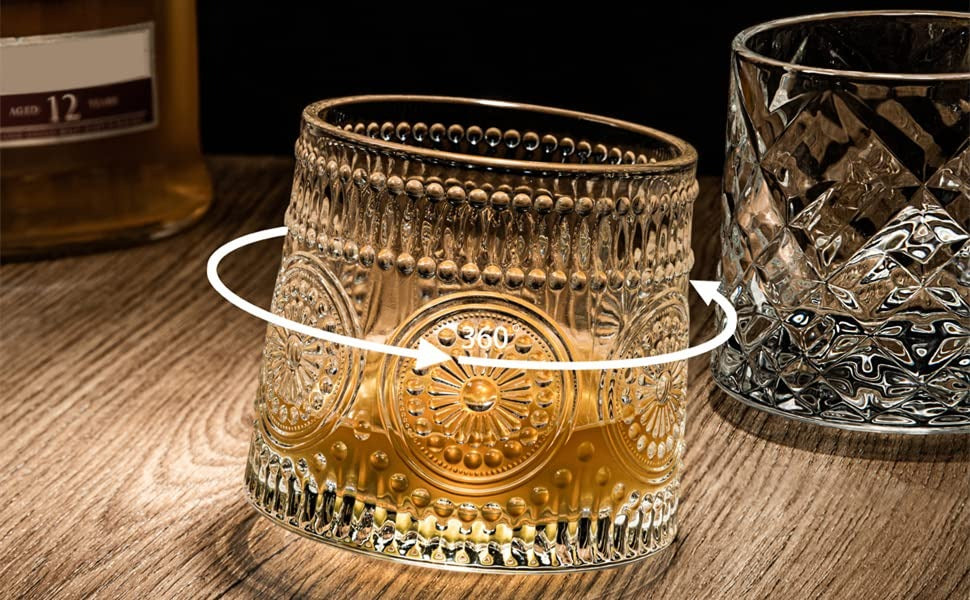 Rotating Spinning Whiskey Glasses