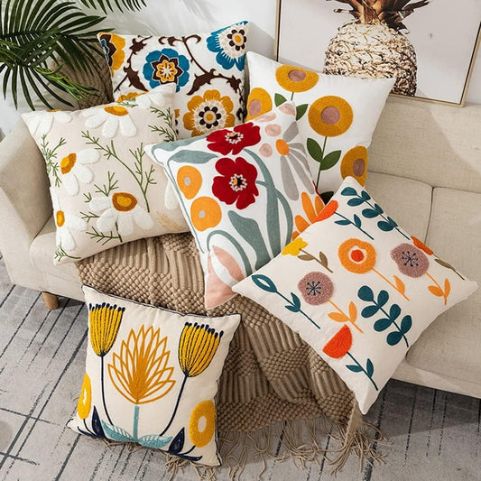 Farmhouse Embroidered Throw Pillow Cover