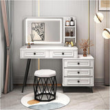 Vanity Desk White Vanity Desk Vanity Set with Makeup Stool Dressing Table with LED Light