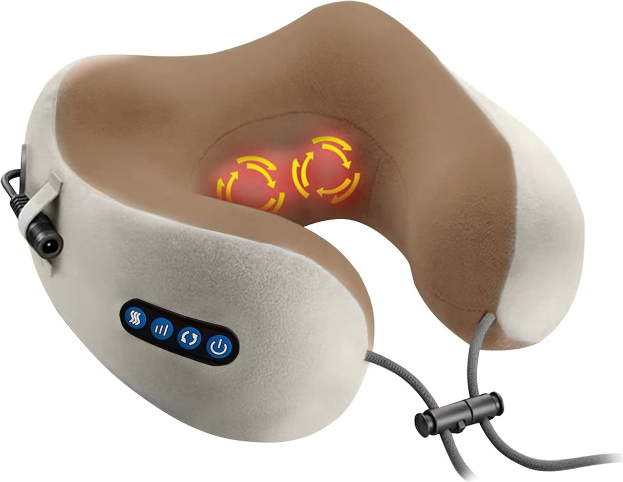 Portable Rechargeable U-Shaped Massage Pillow Car Cervical Massage Pillow, Neck Pillow Home, Travel, Office