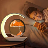 Night Light 3D Moving Sand Art Liquid Hourglass LED Lamp Bedside Sandscape  Gift  Desk Lamp Mini USB Bedroom Bedhead Light