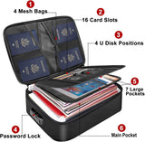 Document Bag with Lock,Fireproof 3-Layer File Organizer Case with Water-Resistant Zipper