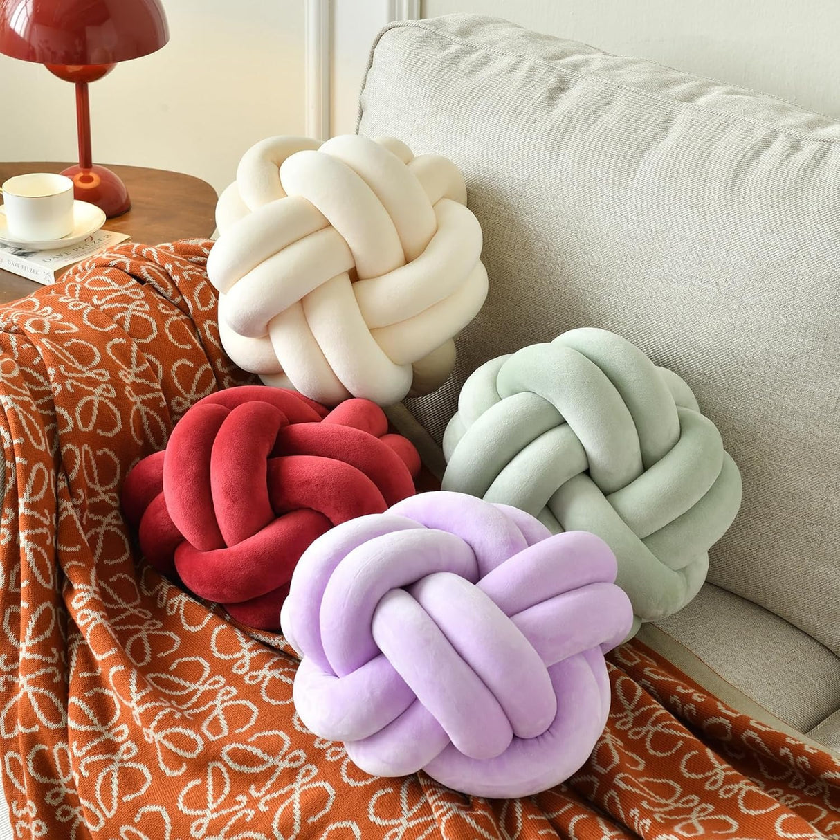 Soft Knot Pillow Ball, Aesthetic Knot Ball Pillows Decorative Throw Pillows