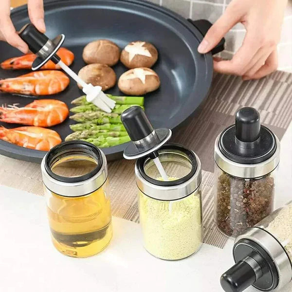 3pcs Glass Spice jar