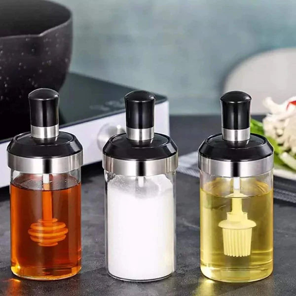 3pcs Glass Spice jar