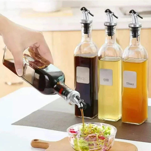 2pcs Oil/Vinegar Glass Dispenser