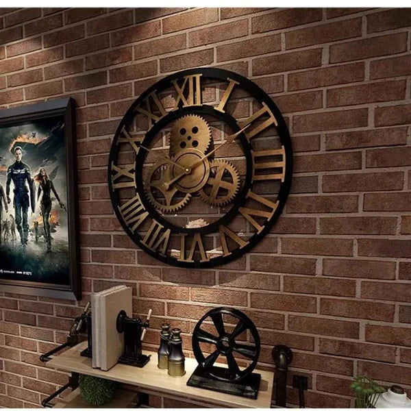 New Retro Industrial/Home Decor Gear Vintage Clock