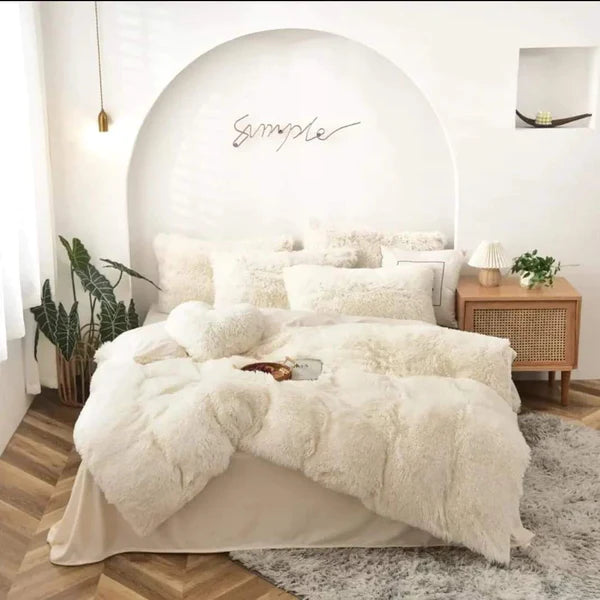 6pc Luxury Velvet Plush Fur Duvet set