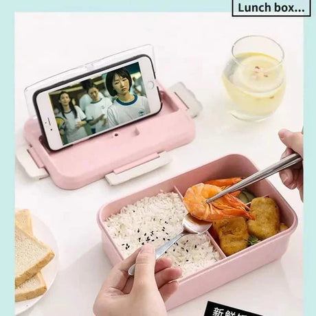 3 grid wheat straw microwaveable lunch box