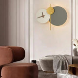 Nordic art clock design wall lamp