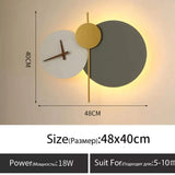 Nordic art clock design wall lamp