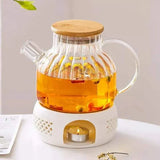 1.2L Ribbed Heat Resistant Tea Pot