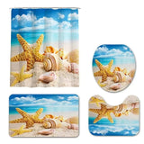 4pcs Bathroom Shower Curtain set