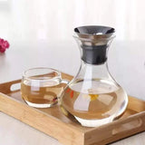 Clear Glass Carafe Jar with 4 glasses