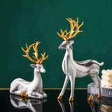 2Pcs Golden Crystal Ball Deer