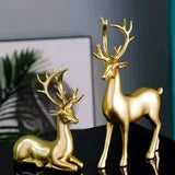 2Pcs Golden Crystal Ball Deer