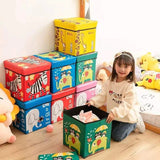 Cartoon themed foldable toy basket