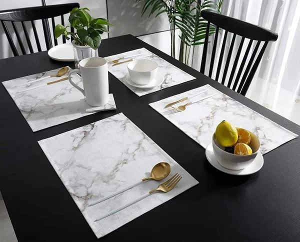 6pcs marble profile table mats