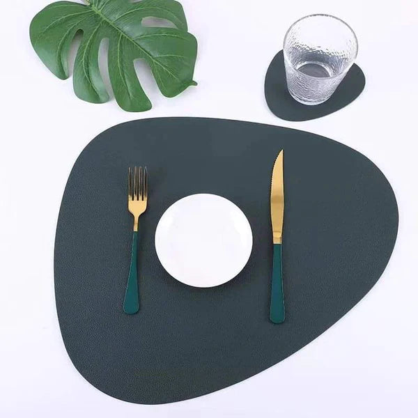 12pcs leather placemats set