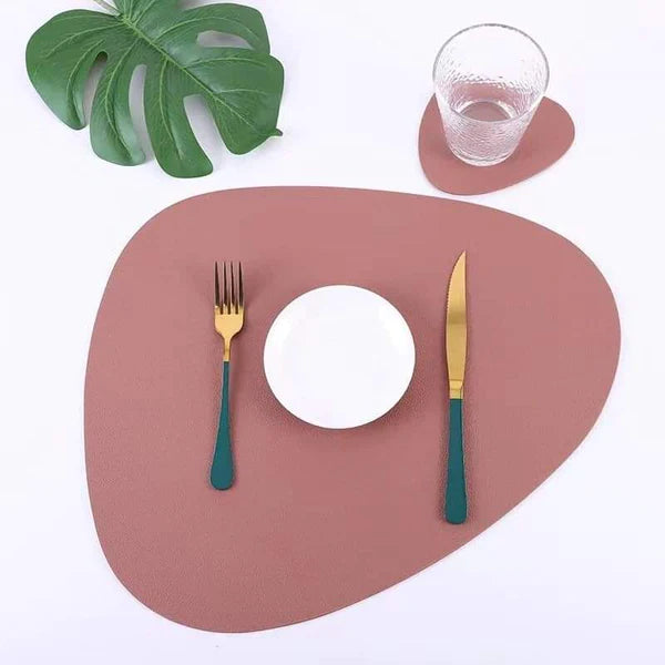 12pcs leather placemats set