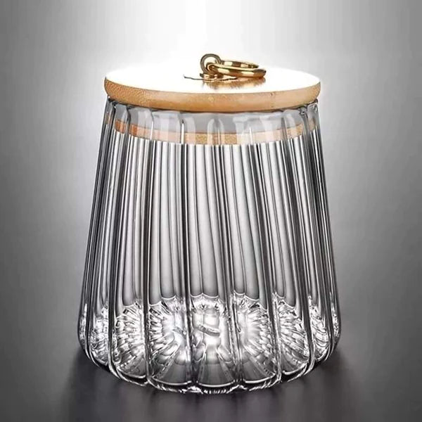 Transparent glass storage jars