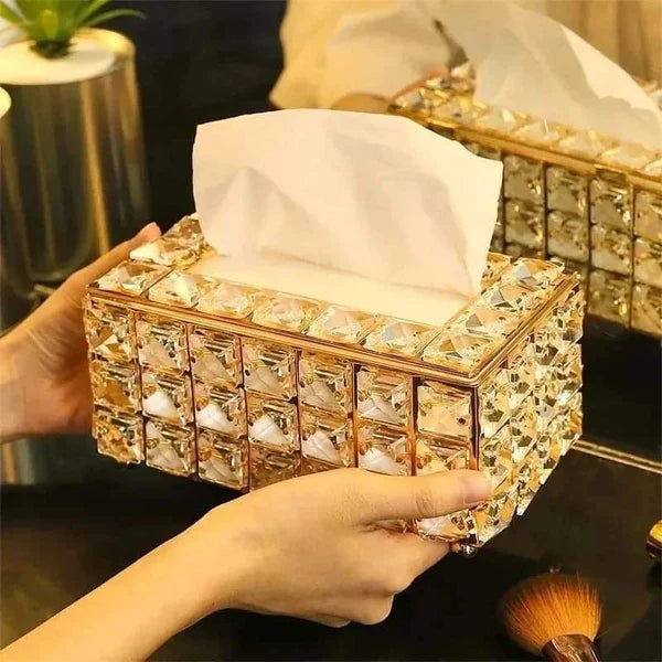 Elegant crystal glass serviette holder