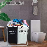 2 compartment foldable and portable laundry basket