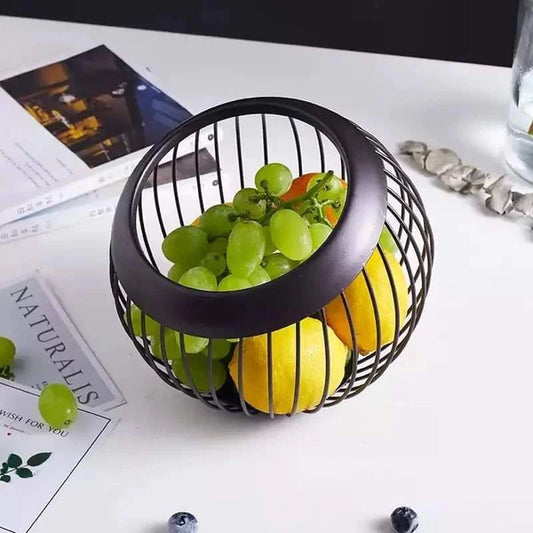 Spherical metallic fruit/snacks holder