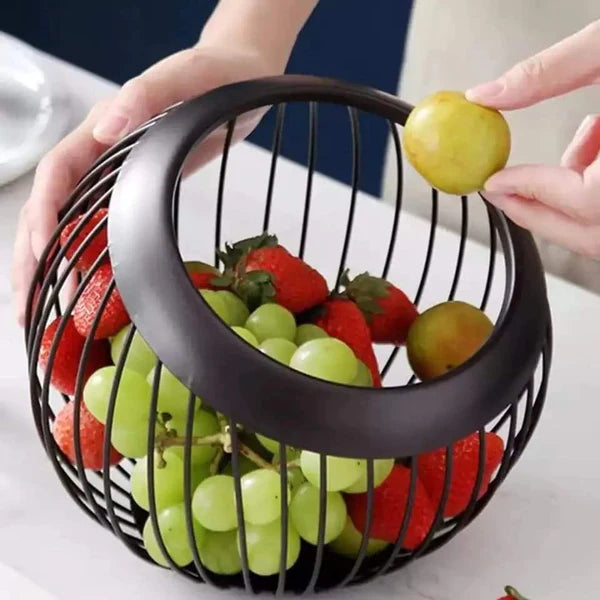 Spherical metallic fruit/snacks holder