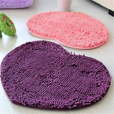 Chenille Love Shaped Bathroom Door Mats