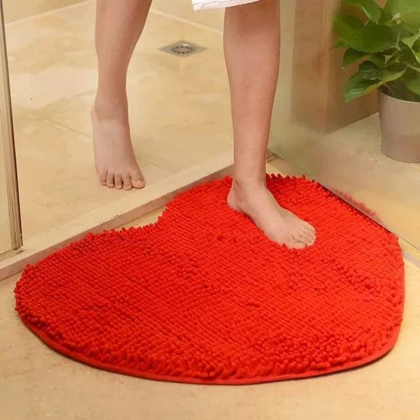 Chenille Love Shaped Bathroom Door Mats