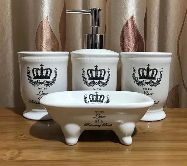 4in 1 Ceramic Bathroom Set